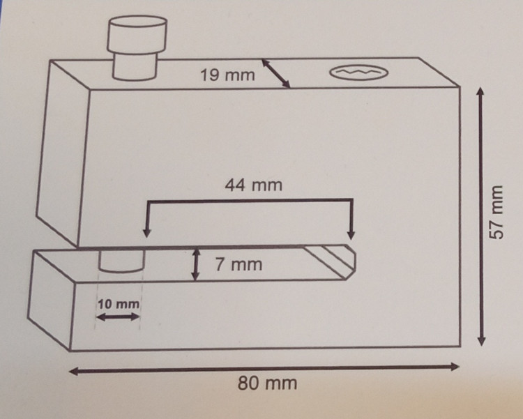 ابعاد قفل دیسکی دلتا
